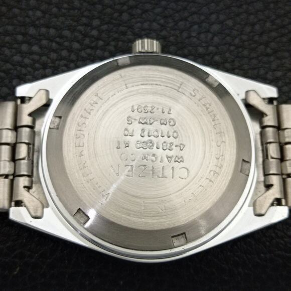 Vintage 1971 Citizen Automatic Mens Silver Watch W/daydate & Arabic accents - Picture 8 of 10